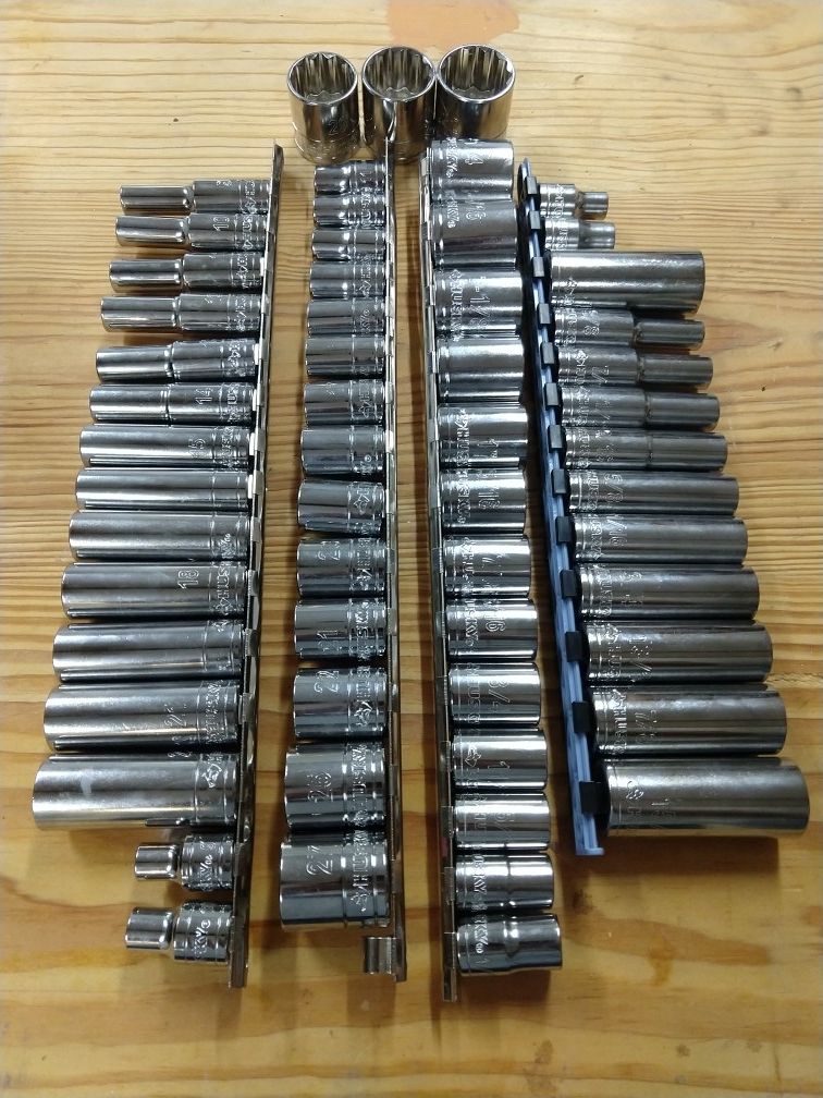 Complete Husky 1/2 drive socket set Metric and Standard