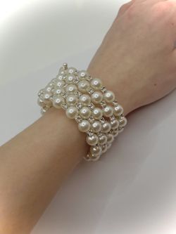Pearls Crystals Rhinestones Bracelet Wedding Prom
