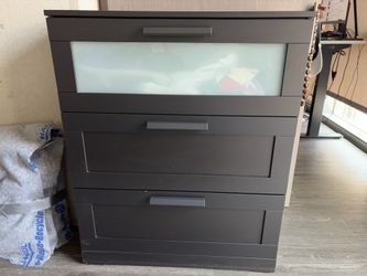 BRIMNES IKEA 3-drawer dresser, black, 30 3/4x18 1/8x37 3/8 "