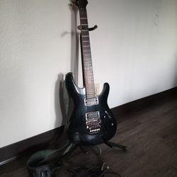 Ibanez S420 Black Electric Guitar With Strap And Stand