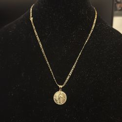 Gold san judas medallion