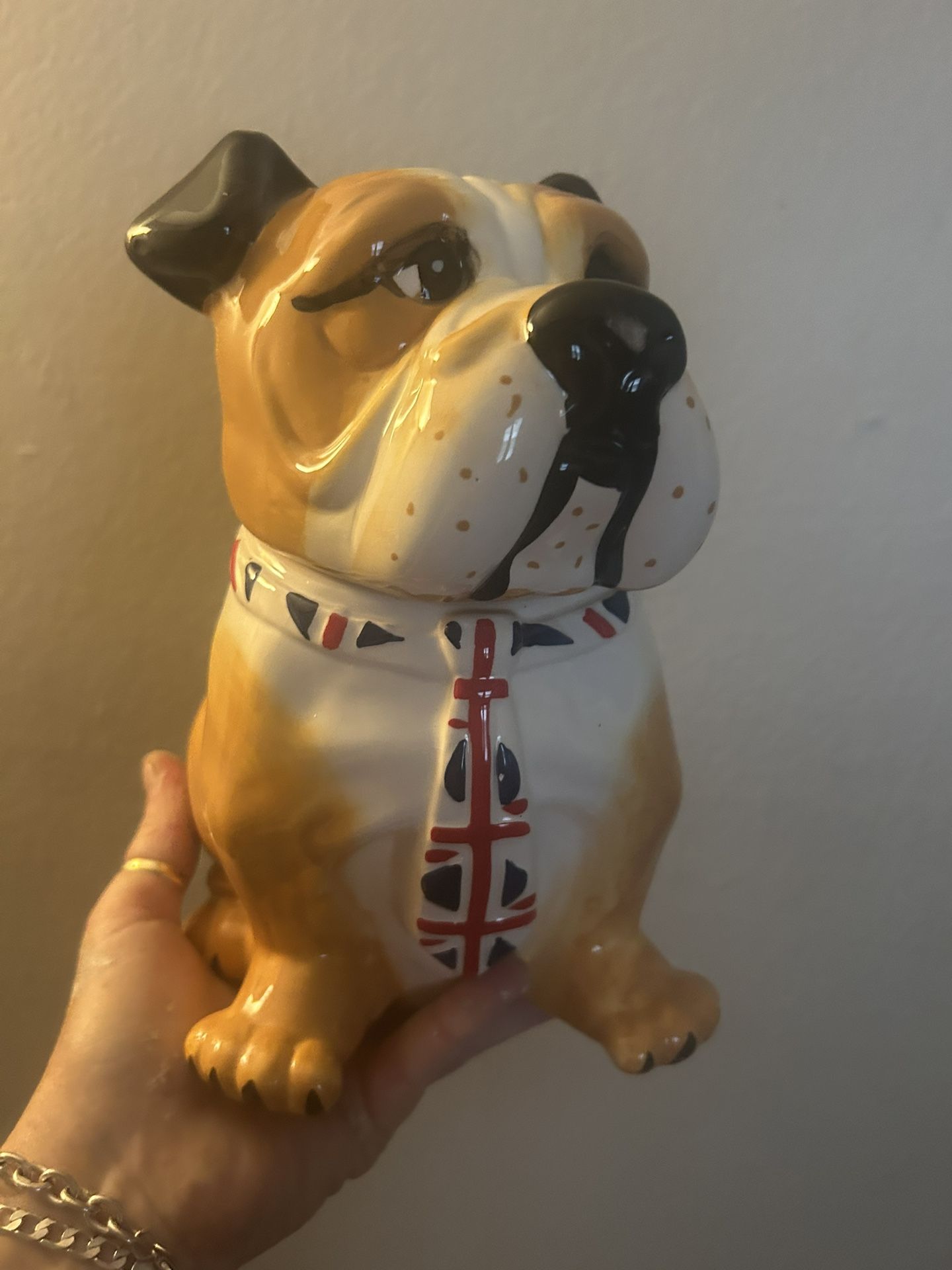Ceramic Bulldog Cookie Jar