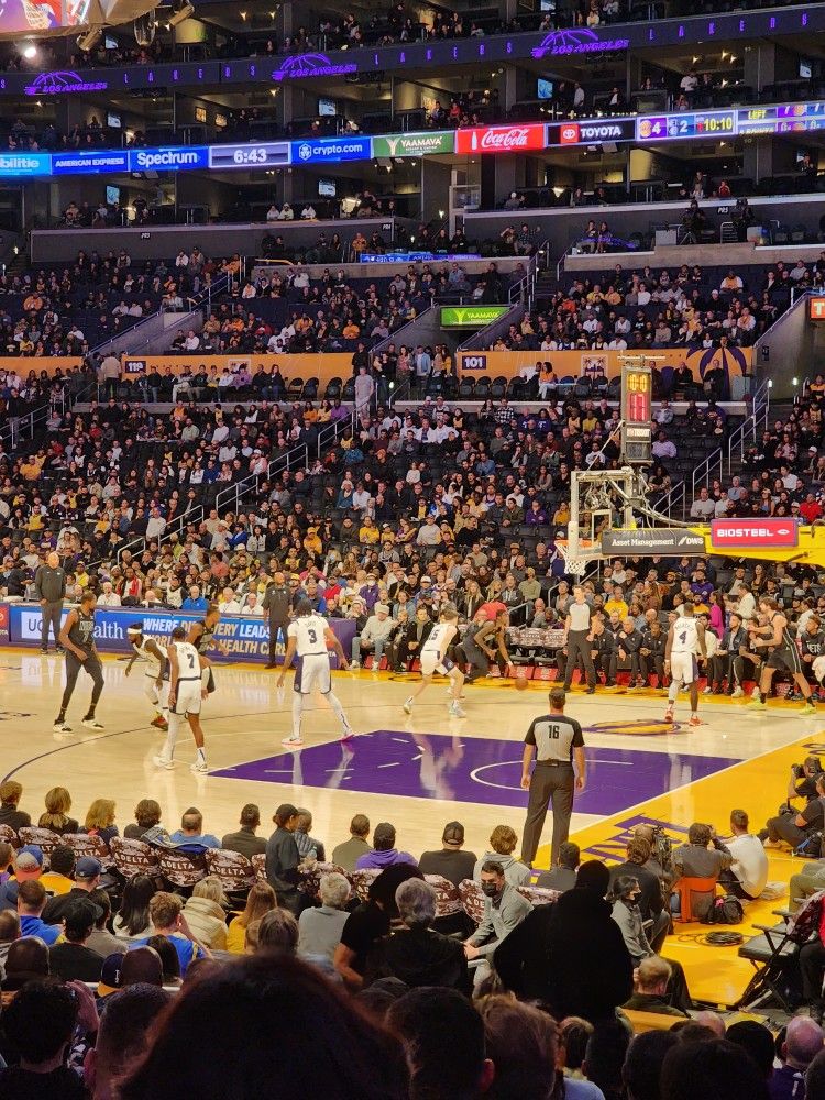 Lakers Vs Pistons 11/18/2022 Section 109 Row 15