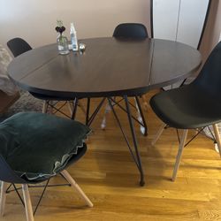 West Elm round table with chairs 