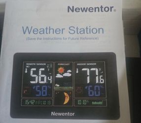 Newentor Weather Station Wireless Indoor Outdoor Thermometer, Color Display Digital Weather Thermometer with Atomic Clock, Barometric Pressure, Foreca