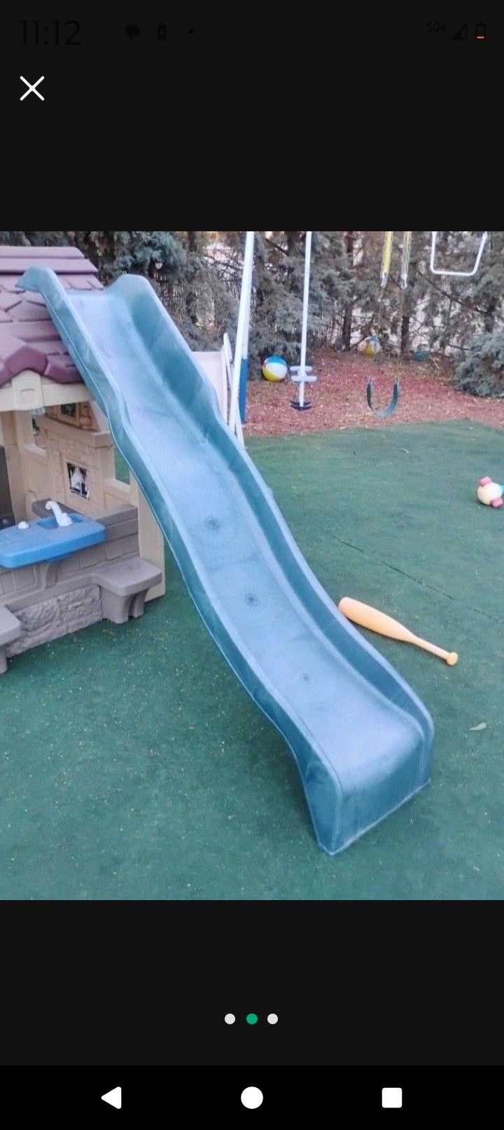 Slide Kids Large 7' Long Outdoor Slide Forts Treehouses Swing Sets Excellent Condition 