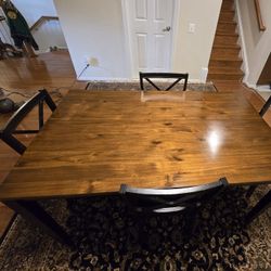 5 PIECE WOODEN DINING TABLE (4 CHAIRS)