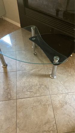 Glass and Chrome Two-Tier Coffee Table