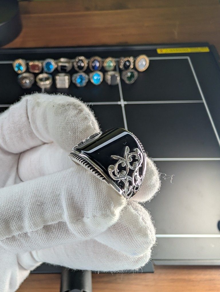 925 Silver Ring With Black Onyx