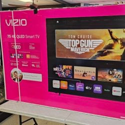 75 Tv $55 Down Takes The TVs On Finacing Free Delivery.  75 Tv Vizio Quantum Pro Smart 4k Hdtv 