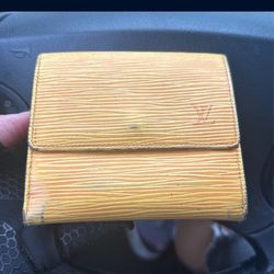 Louis Vuitton,-  Yellow On Purple Epi Leather Wallet 