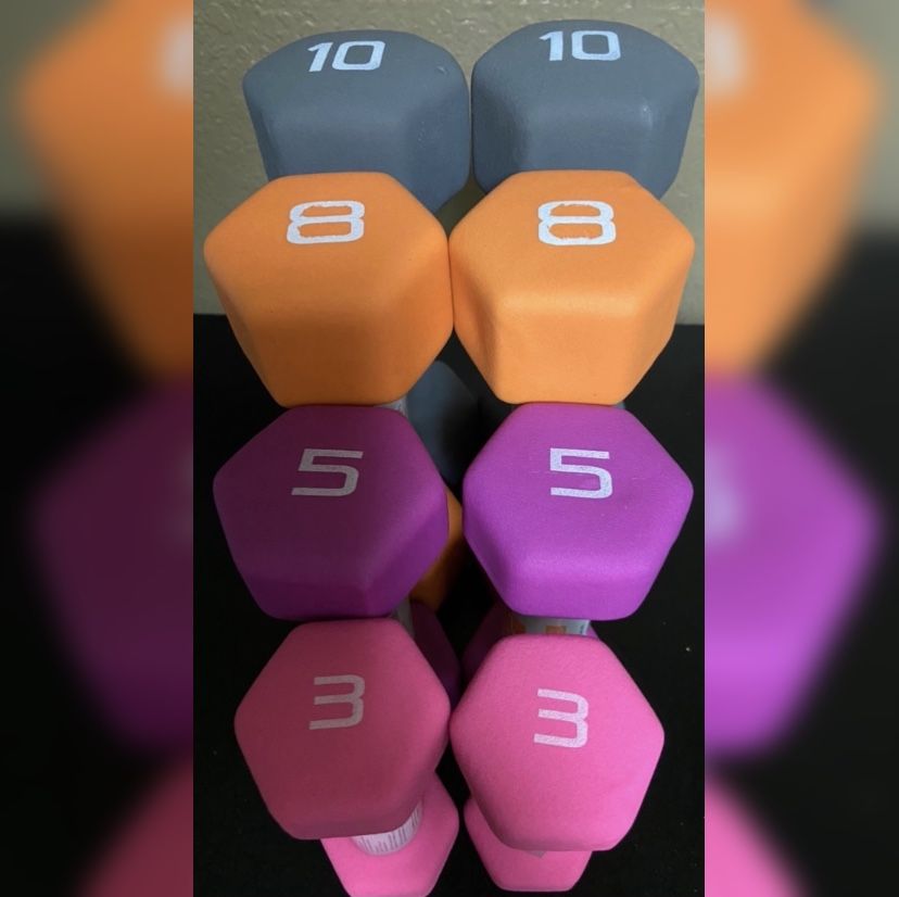 10Lb,8Lb,5Lb,3Lb Dumbbells