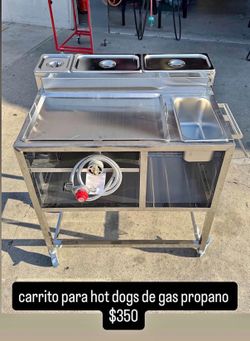 carrito para hot dogs de gas propano