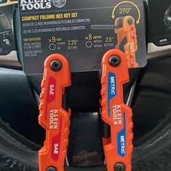 Klein Tools Compact Folding Hex Key Kit, SAE and Metric