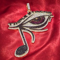 10k Yellow Gold Diamond Eye Of Horus Pendant 11.80 ctw