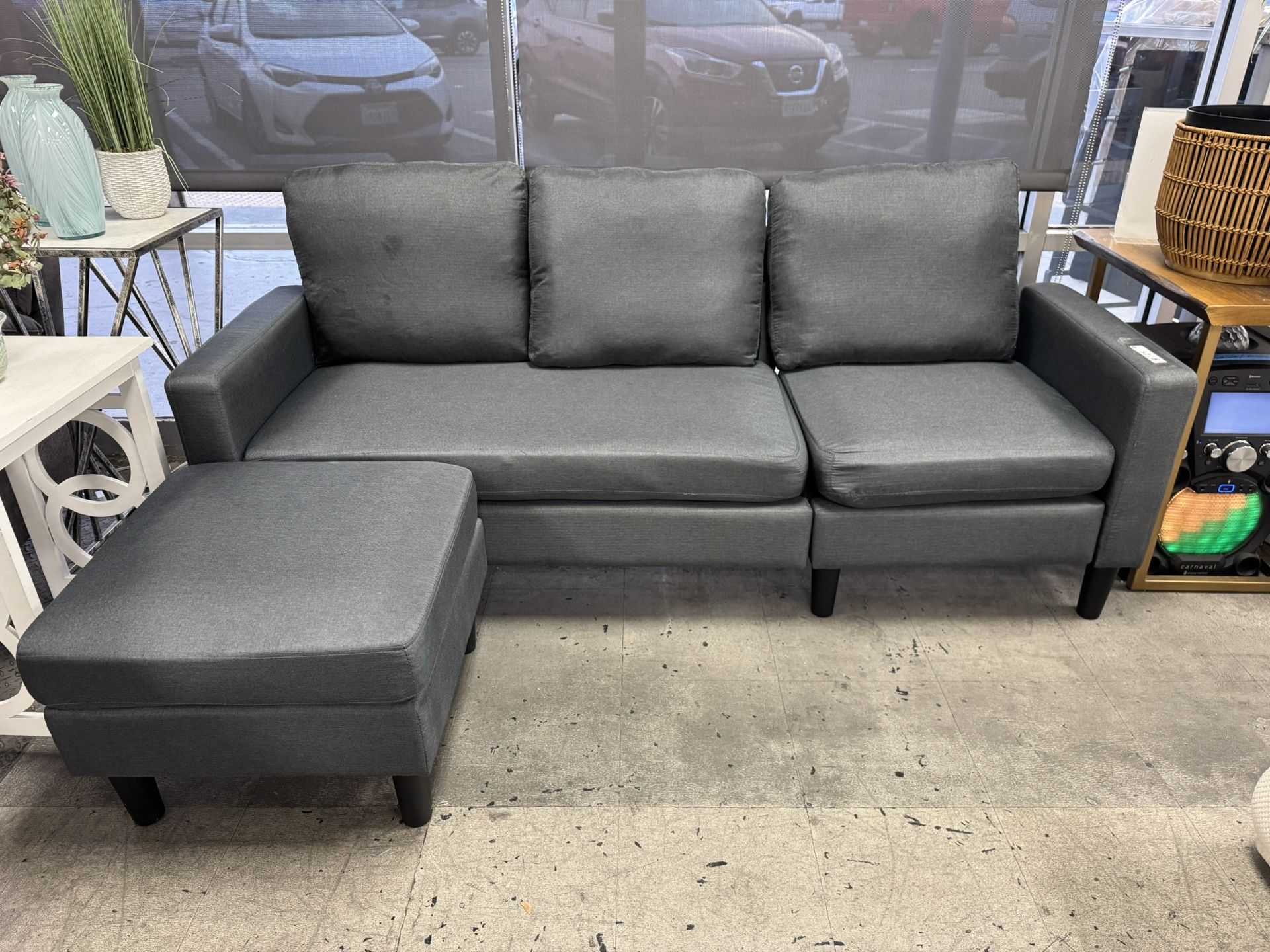 Small Couch Sofa with Ottoman