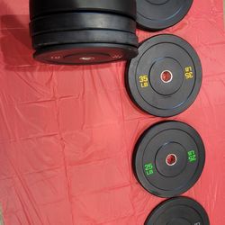 Olympic Bumper Weight Plates Full Set For Olympic Barbell 