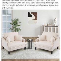 Oversized Accent Chairs Set of 2