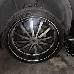 26" Inch Black Machined W/machined Lip Red Sport Rsw 77 6x139.7 6x5.5