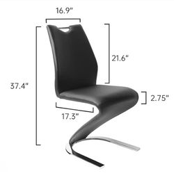 Two (2) Black, Z-Shaped Dining Chairs (NEW IN BOX)