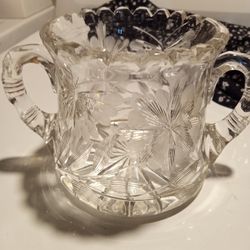 Vintage Cut Glass Sugar And Cream Set