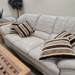 Tan 3-seater sofa (have two)