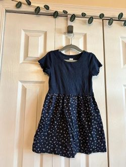 Baby Gap navy pointelle/floral dress, size 4 years