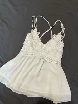Feager Chiffon Lace Tank Top / Spaghetti Strap Babydoll Cami