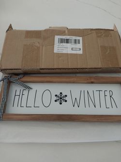 Hello winter decorations wood
