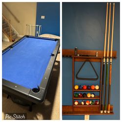 Sturdy Foldable POOL TABLE & ALL Accessories GREAT FOR XMAS/NEW YEARS PARTIES!!!!!
