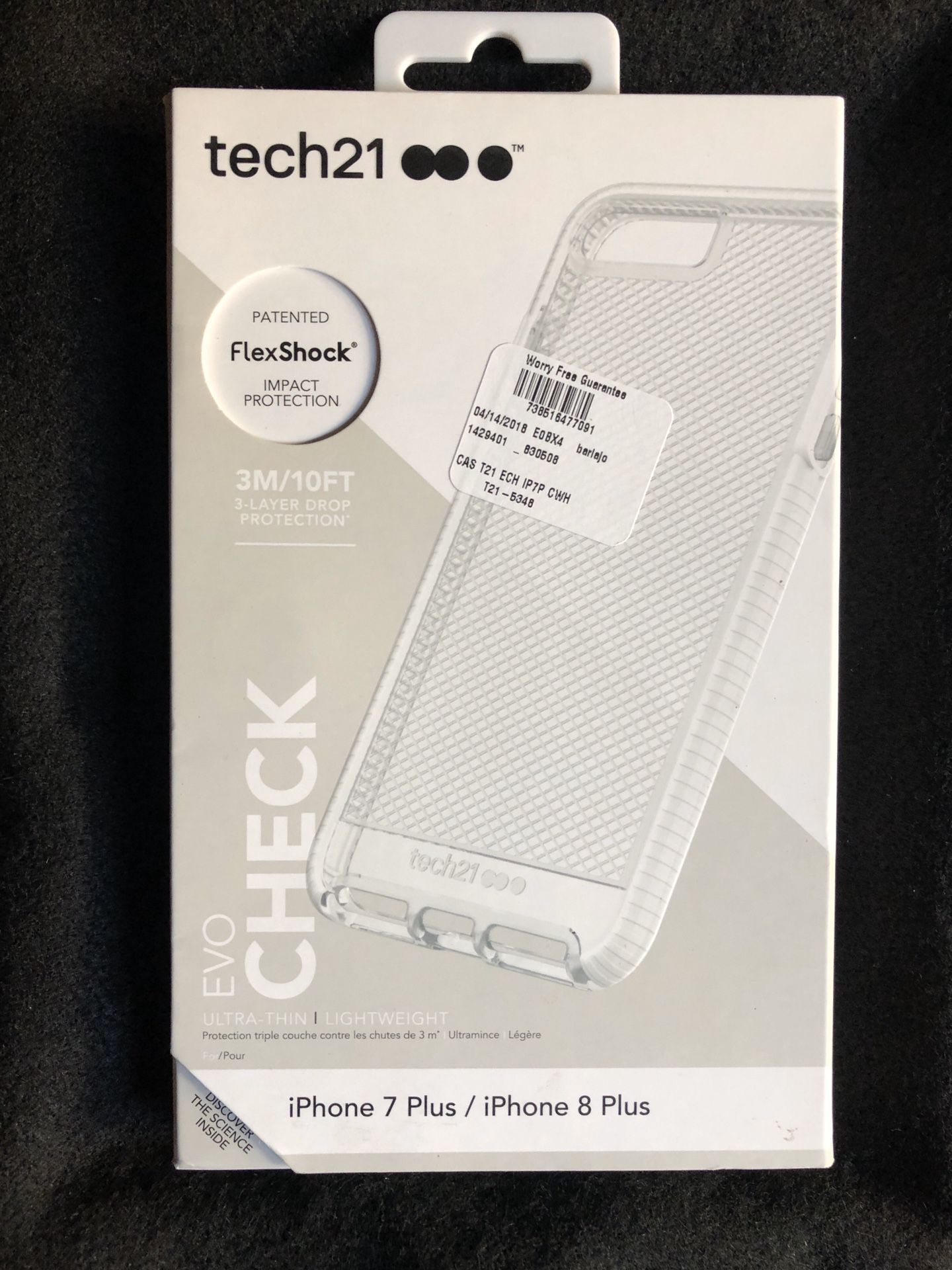 Tech21 Evo Check iPhone 7/8 PLUS clear/white case