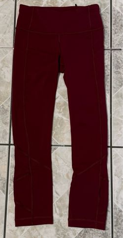 Burgundy High-Waist Athletic Leggings