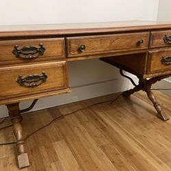 Vintage Cushman Desk Table Excellent Vintage Find! Solid Wood! Beauty! 