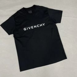 Letter Printed Round Neck Short Sleeve T-Shirt Men's Black