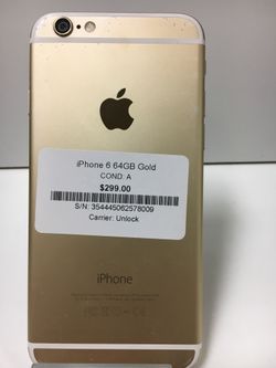 GOLD IPHONE 6 WITH 64GB!! (Unlocked)
