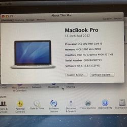 Macbook Pro 2012 13inch $85 OBO 