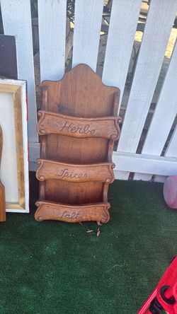 Vintage wooden spice rack