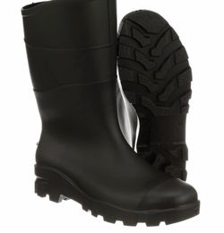 Unisex Rubber Rain Boots (9W/7M)-Black