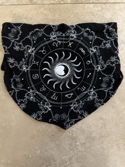 Black Astrology Sun & Zodiac Bandana Tube Top