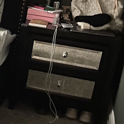 Mirrored Black Nightstand - Value City (2016)