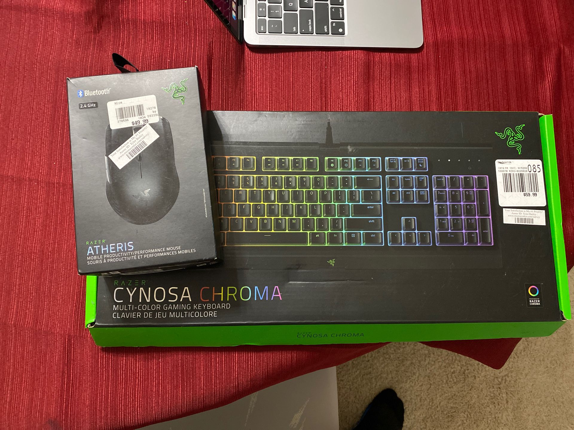 Gaming keyboard and mouse (Razer)