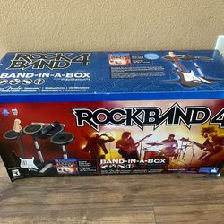Brand New Sealed Rock Band 4 Band-in-a-Box Bundle PS4 PlayStation 4 Guitar Drums
