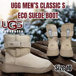 UGG MEN’S CLASSIC S ECO SUEDE WOOL LINED, BOOT (SAND) US 10  