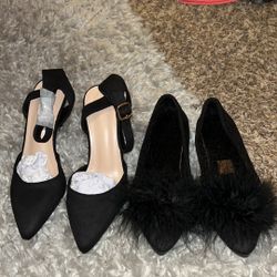 Black Flat And Black Heels