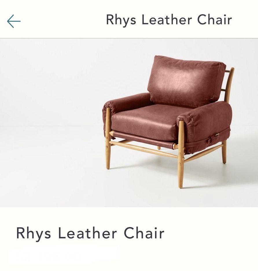 Anthropologie Custom Leather Chair