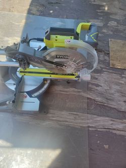 For Sale A Lightly Used Ryobi 15A 10in Corded Compound Sliding Miter Saw With LED Cutline Indicator Model TSS103 In Excellent Working Condition