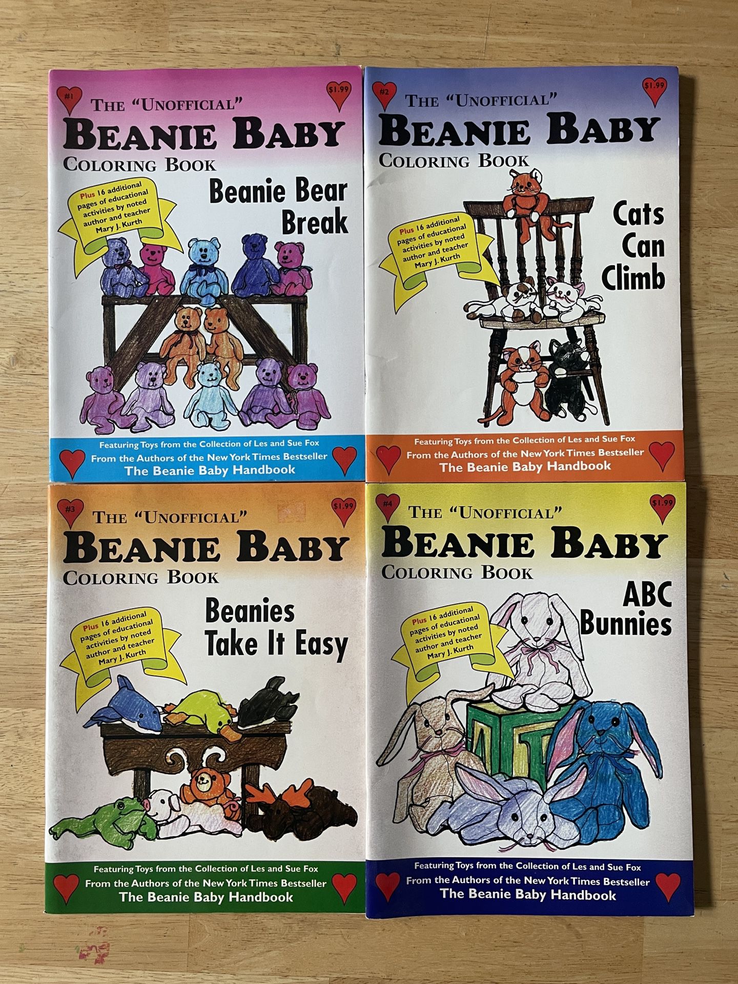 Vintage 1998 Unofficial Beanie Baby Coloring Books (Set Of 4)