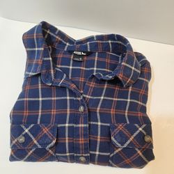 🌲 Eddie Bauer Women's Flannel Shirt - Blue Plaid - Size Medium - Cozy & Classic! 🌲