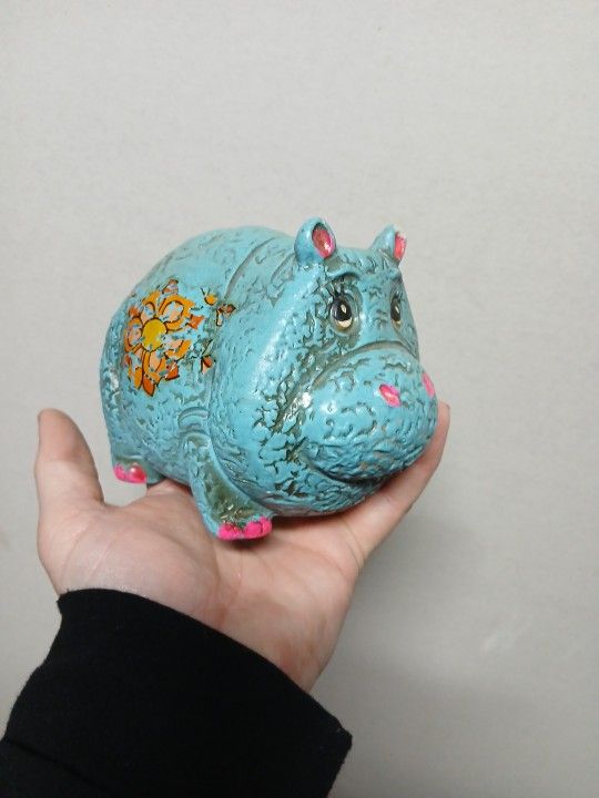 Vintage Hippo Coin Bank