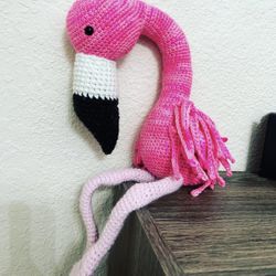 Crochet Pink Flamingo toy